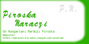piroska maraczi business card