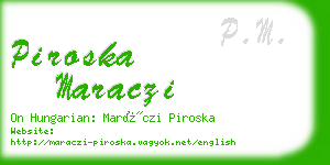 piroska maraczi business card